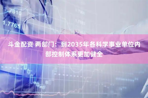 斗金配资 两部门:到2035年各科学事业单位内部控制体系更加健全